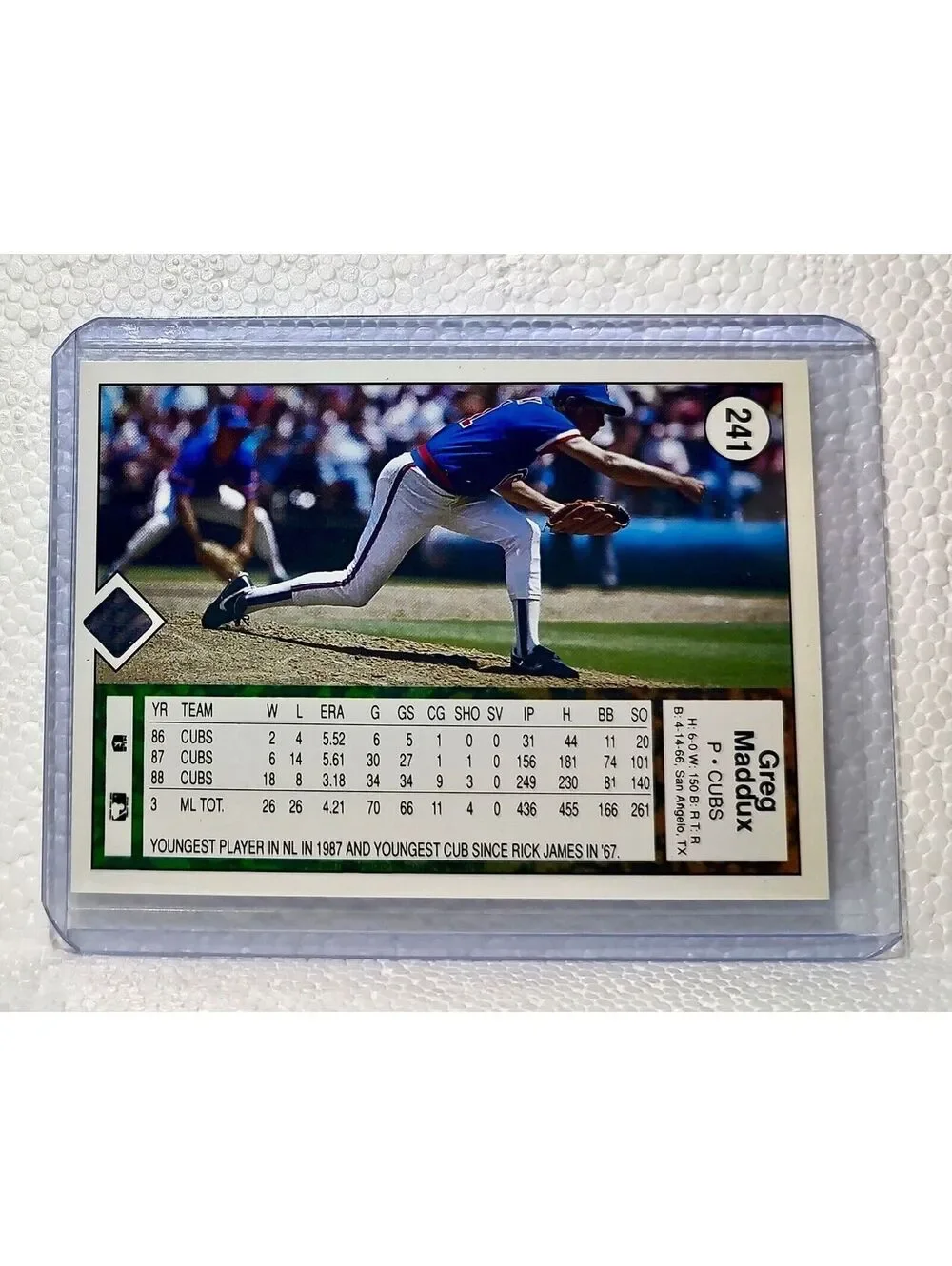 Greg Maddux 1989 Upper Deck MLB #241 Baseball Card Atlanta Chicago Cubs